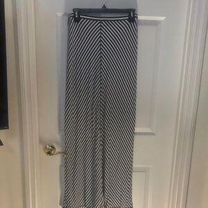 Max Studio Black and White Striped Maxi Skirt